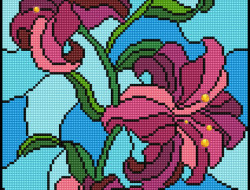 Кристальная (алмазная) мозаика ФРЕЯ ALV-117 Лилия. Витраж