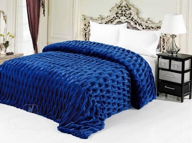 Покрывало из искусственного меха TANGO 10-067 ШАРПЕЙ синее 220х240