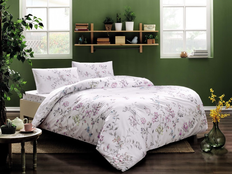 Постельное белье из ранфорса TAC HAPPY DAY JULIANNE пудра евро