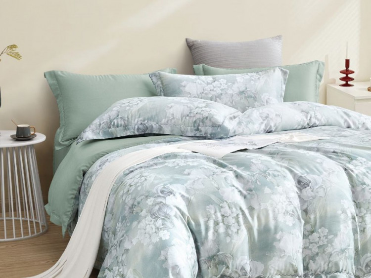 Постельное белье из тенсела ASABELLA 2089-4S 50х70 (1шт) и 70х70 (1шт) 1,5-спальное