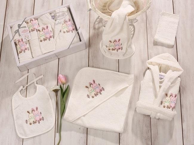 Набор с детским халатом KARNA BABY CLUB светло-кремовый 1-3 года