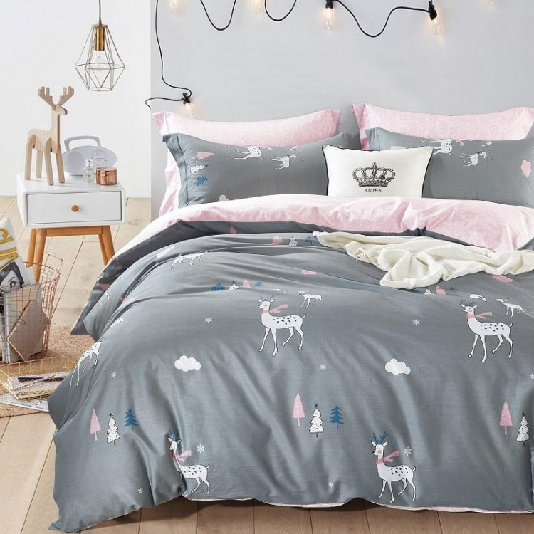 Постельное белье из сатина TANGO олени 50х70 (1шт) и 70х70 (1шт) 1,5-спальное