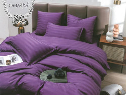 Постельное белье из страйп-сатина ПАНДОРА фиолетовое евро