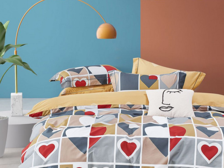 Постельное белье из сатина ASABELLA 1919-6 50х70 (2шт) и 70х70 (2шт) евро