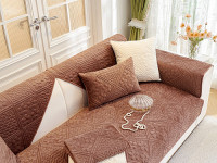 Набор накидок на диван из велюра TANGO SOFA коричневый 90х160 (1шт), 90х210 (1шт)