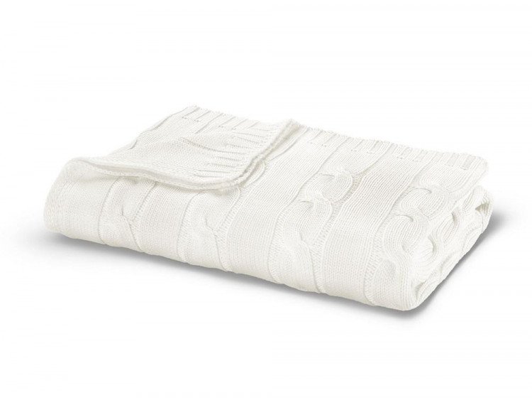 Плед вязанный хлопковый CASUAL AVENUE MESSINA ivory 130х170
