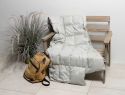 Дорожный плед пуховый GERMAN GRASS TRAVEL PLAID GRASS grey 140х200