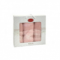 Набор полотенец махровых хлопковых KARVEN HS1667 SUMBUL V4 пудра 50х90 (2шт), 70х140 (1шт)