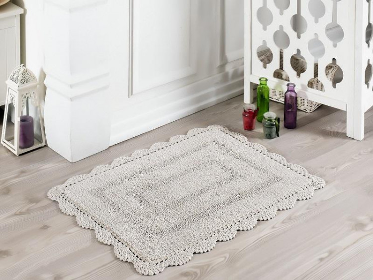 Коврик для ванной кружевной MODALIN EVORA экрю 60х100