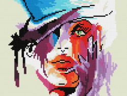 Кристальная (алмазная) мозаика ФРЕЯ ALV-119 Дама в шляпе. Акварель