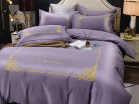 Постельное белье из сатина с вышивкой KARVEN N005-663 50х70 (2шт), 70х70 (2шт) семейное