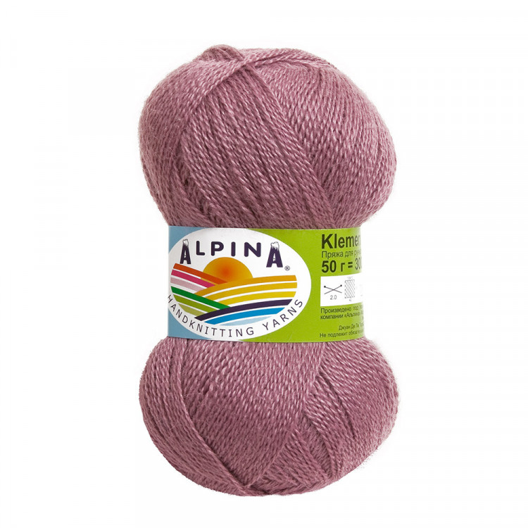 Пряжа ALPINA KLEMENT №13 сиреневая 80% альпака, 20% мериносовая шерсть 4 шт х 50 гр, 300 м +/- 10 м