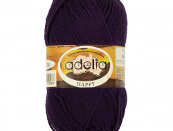 Пряжа ADELIA HAPPY №20 темно-фиолетовая 100% акрил, 10 шт х 50 гр, 128 м +/- 7 м