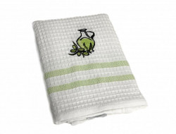 Набор кухонных полотенец вафельных хлопковых KARVEN HM779 ОЛИВКИ V4 салатовый 50х75 (12шт)