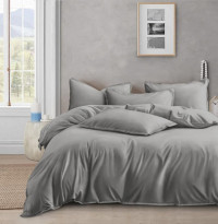 Постельное белье из люксового сатина АЛЬВИТЕК ОCA-004 серое 70х70 (2шт) 1,5-спальное