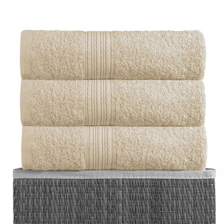 Полотенце махровое BAYRAMALY светло-кремовое 70х140