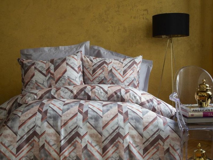 Постельное белье из сатина-люкс ISSIMO CARRERA серое евро