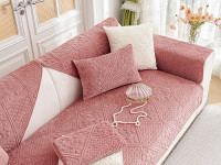 Набор накидок на диван из велюра TANGO SOFA коралловый 90х160 (1шт), 90х210 (1шт)