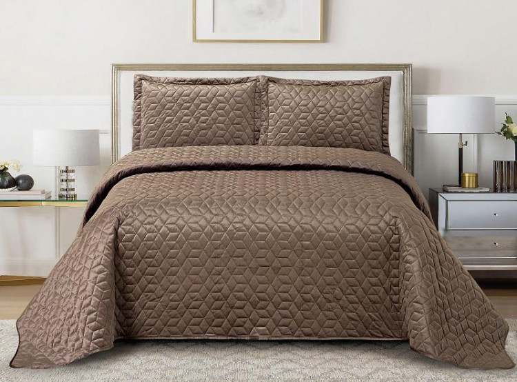 Покрывало с наволочками тонкое из велюра TANGO ROMBI ROM-11 240х260