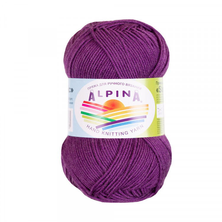 Пряжа ALPINA SLAVIC №10 фиолетовая 70% вискоза, 30% шерсть 10 шт х 50 гр, 140 м +/- 7 м