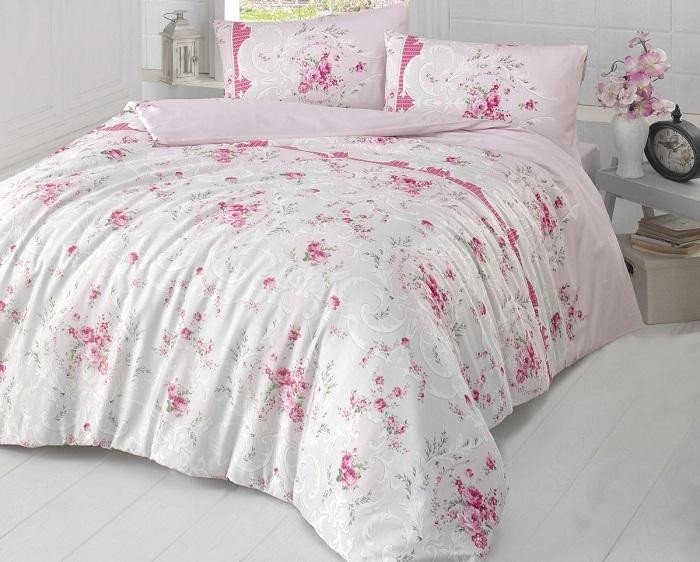 Постельное белье ALTINBASAK RANFORCE DURU сиреневое 50х70 1,5-спальное