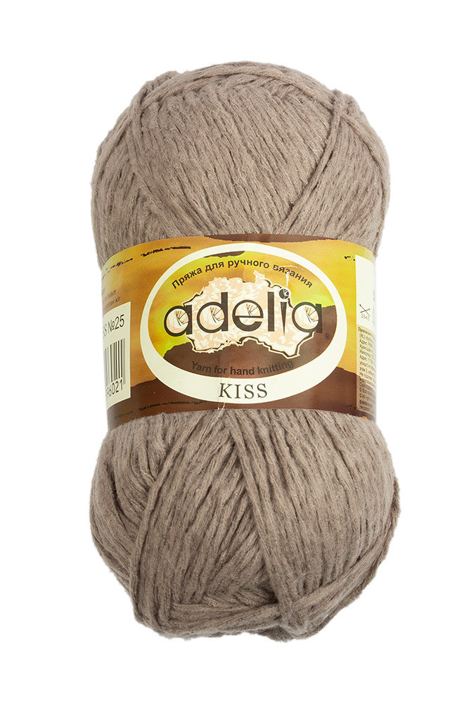 Пряжа ADELIA KISS №25 серая 100% полиэстер, 10 шт х 50 гр, 145 м +/- 7 м