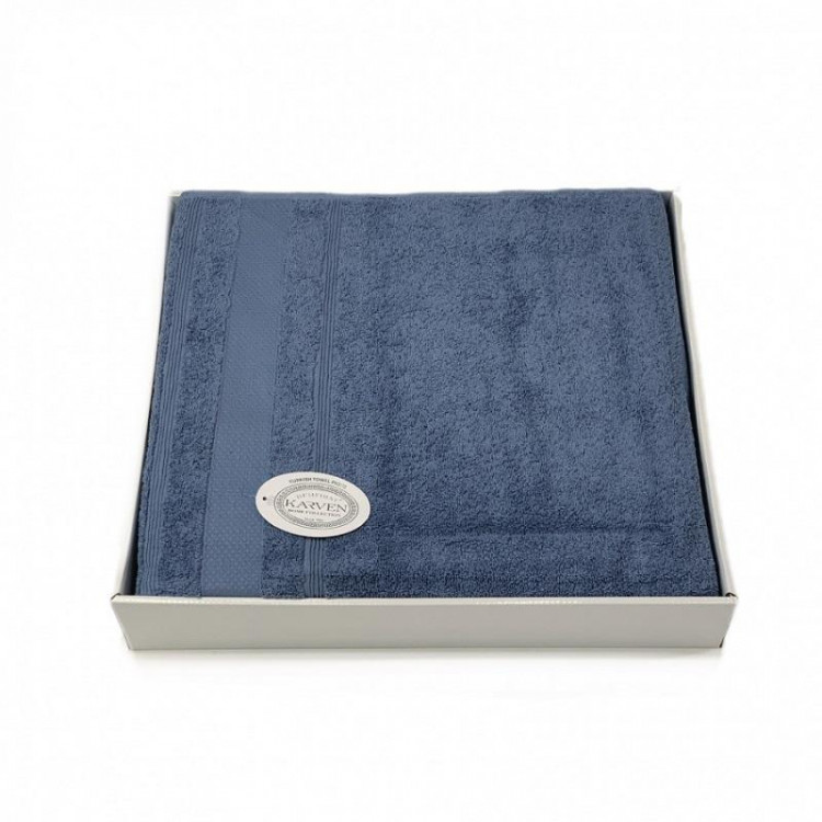 Плед из хлопка махровый KARVEN P956 ADA V14 индиго 160х220