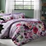 Постельное белье из сатина TAC DELUX PREMIUM DIGITAL FLOREALE лиловое евро