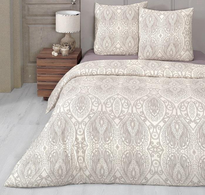 Постельное белье трикотажное с простыней на резинке KARNA FLOWEN евро