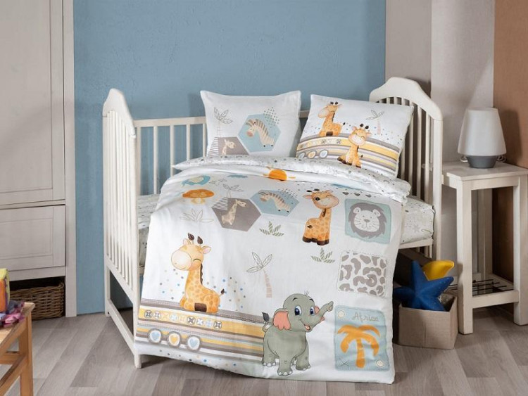 Постельное белье для малышей из сатина KARVEN 3D DIGITAL D039 SAFARI BABY