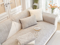 Набор накидок на диван из велюра TANGO SOFA бежевый 90х160 (2шт)