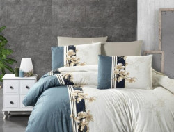 Постельное белье из ранфорса KARVEN N022 MANOLYA BLUE STONE 50х70 (1шт), 70х70 (1шт) 1,5-спальное