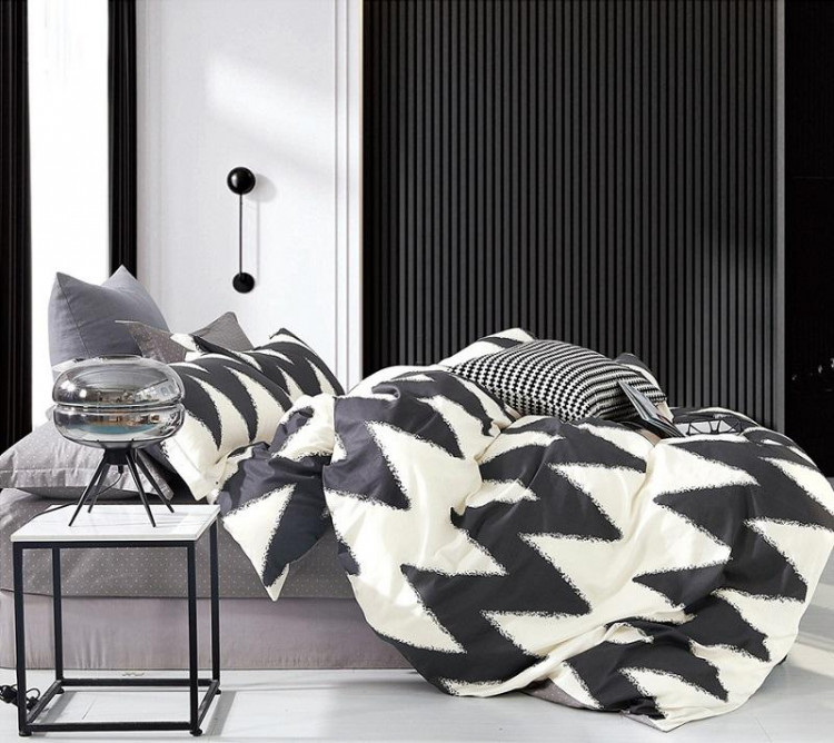 Постельное белье из сатина TANGO зигзаги 50х70 (1шт) и 70х70 (1шт) 1,5-спальное