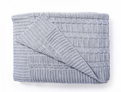 Плед вязаный из акрила BELPOL КОСЫ сумерки 130х170