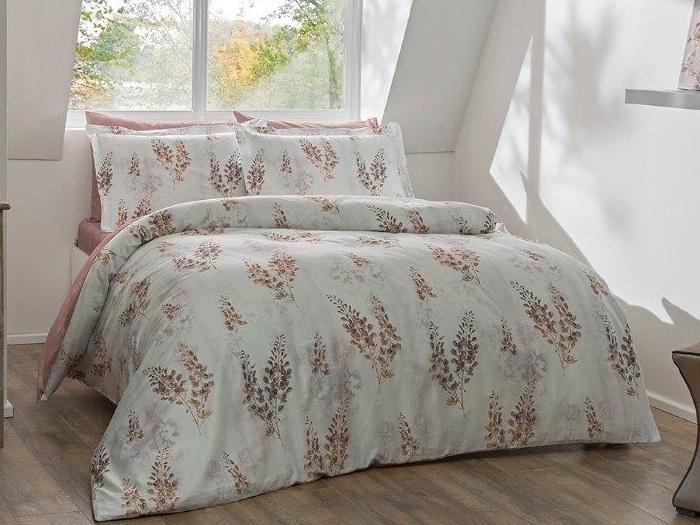 Постельное белье из сатина TAC DELUX PREMIUM DIGITAL JIANNA коричневое семейное