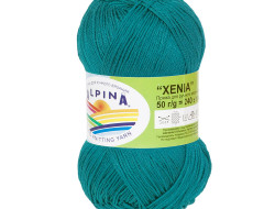 Пряжа ALPINA XENIA №844 ярко-голубая 100% мерсеризованный хлопок 10 шт х 50 гр, 240 м +/- 10 м