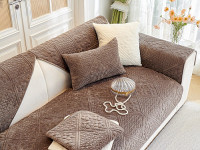 Набор накидок на диван из велюра TANGO SOFA темно-коричневый 90х160 (2шт)