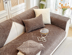 Набор накидок на диван из велюра TANGO SOFA темно-коричневый 90х160 (2шт)