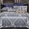 Постельное белье из жаккарда с оборкой KARVEN N005-629 50х70 (2шт), 70х70 (2шт) семейное