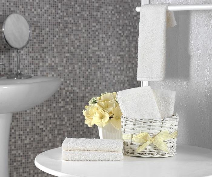 Набор махровых полотенец в корзине KARNA TWIST кремовый 30х30 (5шт)