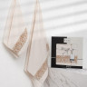 Комплект хлопковых махровых полотенец KARNA BOND кремовый 50х90 (1шт) и 70х140 (1шт)