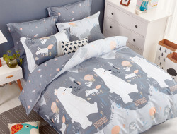 Постельное белье из твил-сатина TANGO мишки на севере 70х70 (2шт) 1,5-спальное