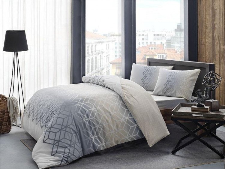 Подростковое постельное белье из ранфорса TAC GENC MODASI PLAY серое