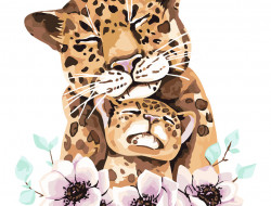 Набор для раскрашивания по номерам ФРЕЯ PNB/PM-018 Леопардовая нежность 30х40 см