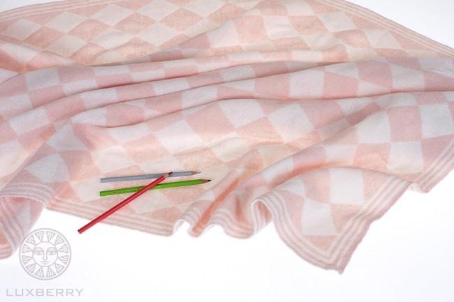 Плед детский LUXBERRY IMPERIO 50 бело-розовый 100х150