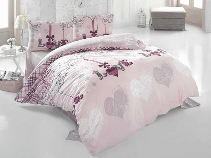 Постельное белье из ранфорса IRINA HOME LOVE ME PUDRA 3D евро