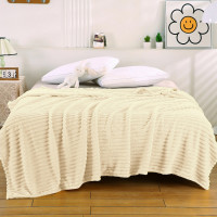 Плед фланелевый CRISTELLE STRIPE PREMIUM бежевый 200х220