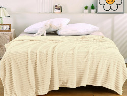 Плед фланелевый CRISTELLE STRIPE PREMIUM бежевый 200х220