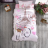 Постельное белье подростковое из ранфорса KARVEN YOUNG STYLE N022/1 PARIS LOVE PINK V-1 50х70 (1шт), 70х70 (1шт)