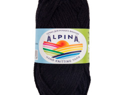 Пряжа ALPINA GARRY №02 черная 100% мерсеризованный хлопок 10 шт х 50 гр, 50 м +/- 2 м